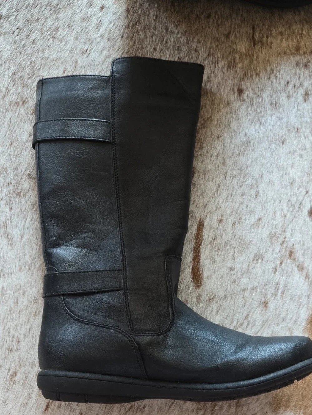 b.o.c. Black Tall Buckle & Zip Riding Boots